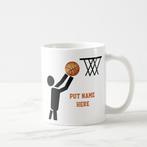 Basketball player with ball custom coffee mug