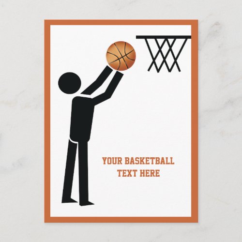 Basketball player with ball custom postcard