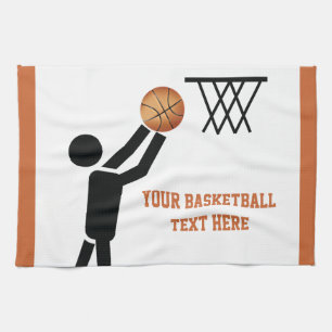 Basketball player with ball custom towel