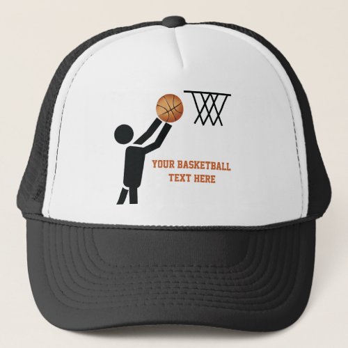 Basketball player with ball custom trucker hat