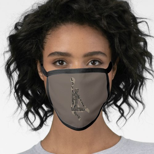 Basketball player with full body text face mask