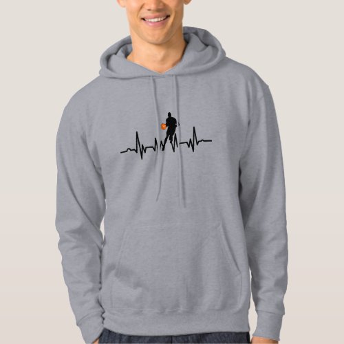 basketball player with heartbeat hoodie