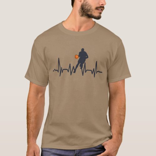 basketball player with heartbeat T_Shirt