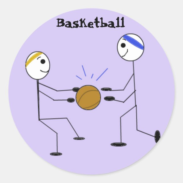 Basketball  Players Classic Round Sticker (Front)