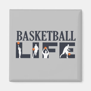 Basketball players driblling magnet