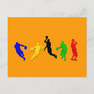 Basketball players hoops   basketball postcard