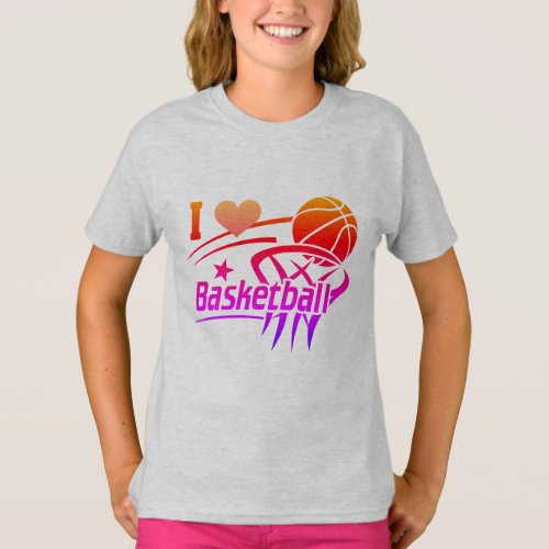 Basketball Players I Love basketball color T_Shirt