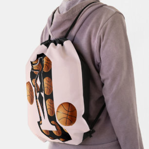 Basketball Players Number One With Basketballs, Drawstring Bag