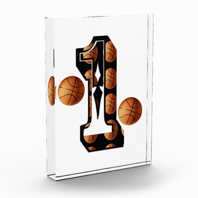 Basketball Players Number One With Basketballs,  Photo Block (Left)