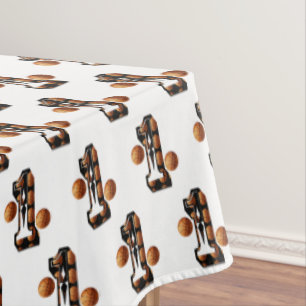 Basketball Players Number One With Basketballs, Tablecloth