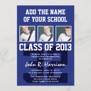 Basketball Player's Sports Graduation Shirt Number Invitation