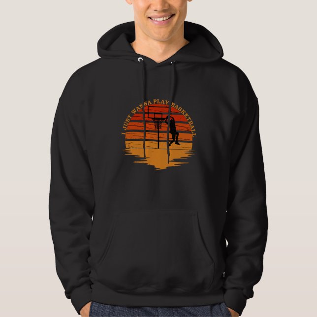 Basketball players vintage retro sunset style hoodie (Front)
