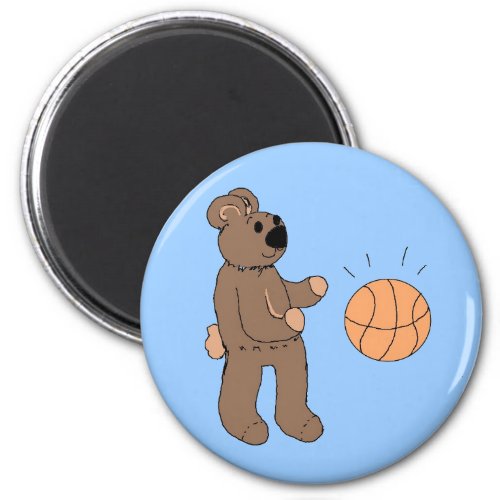 Basketball  Playing Teddy Bear Magnet