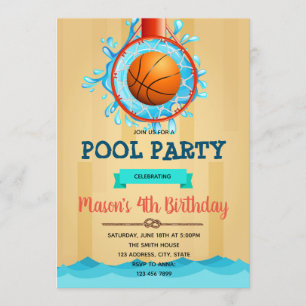 Basketball Pool Party invitation