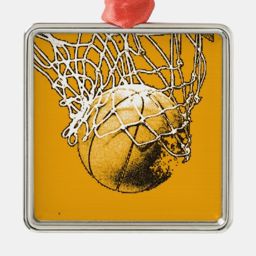 Basketball Pop Art Metal Ornament