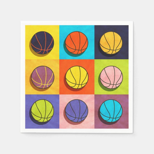 Basketball Pop Art Napkins (Front)