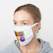 Basketball Pop Art Popular Sports White Cotton Face Mask (Angled)