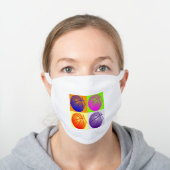 Basketball Pop Art Popular Sports White Cotton Face Mask (Worn)