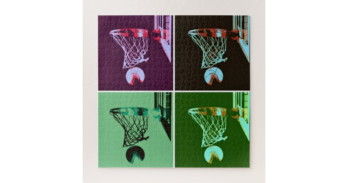 Basketball Pop Art Sports Retro Vintage Jigsaw Puzzle Zazzle
