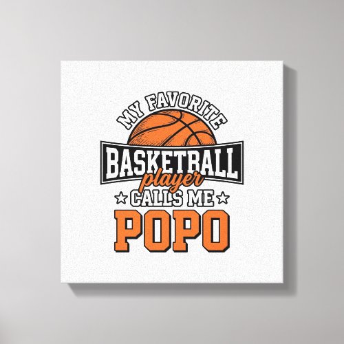 Basketball Popo Funny Vintage Sports Design_1 Canvas Print