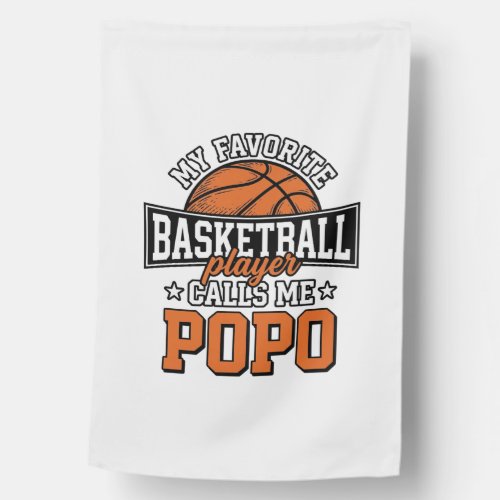 Basketball Popo Funny Vintage Sports Design_1 House Flag