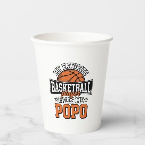 Basketball Popo Funny Vintage Sports Design_1 Paper Cups
