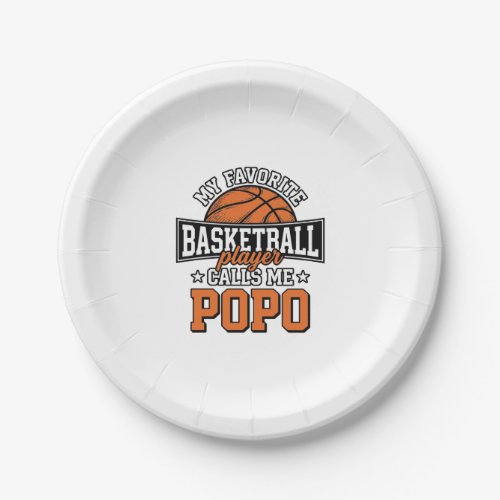 Basketball Popo Funny Vintage Sports Design_1 Paper Plates