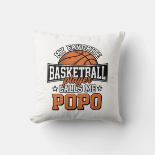 Basketball Popo Funny Vintage Sports Design_1 Throw Pillow