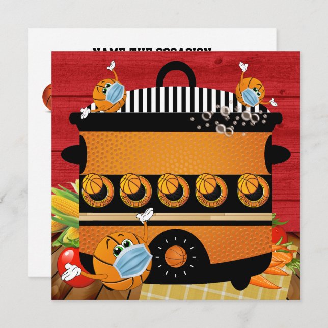 Basketball - Pot Luck - Gathering Invitation (Front/Back)