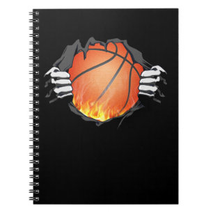 Basketball Power Burning Flames Sports Lover Notebook