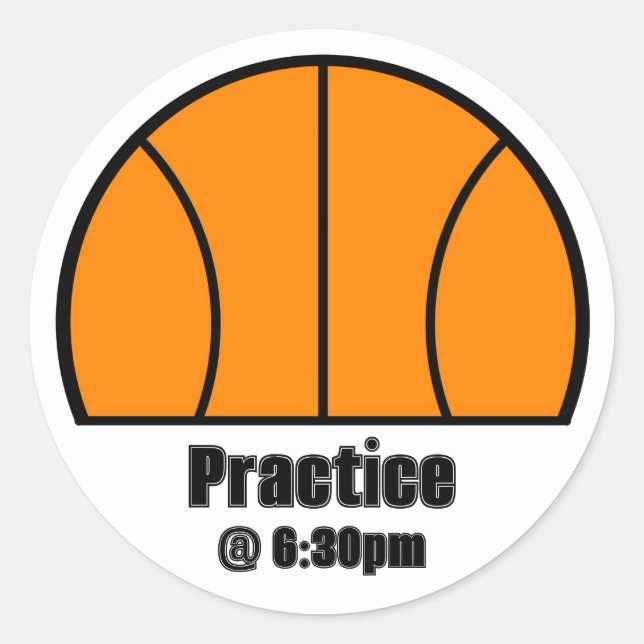 Basketball Practice Calendar Sticker (Front)