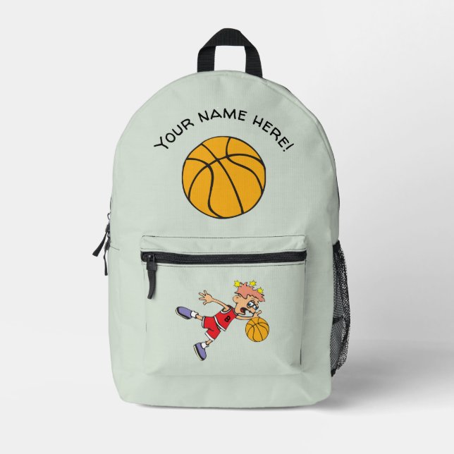 Basketball Printed Backpack (Front)