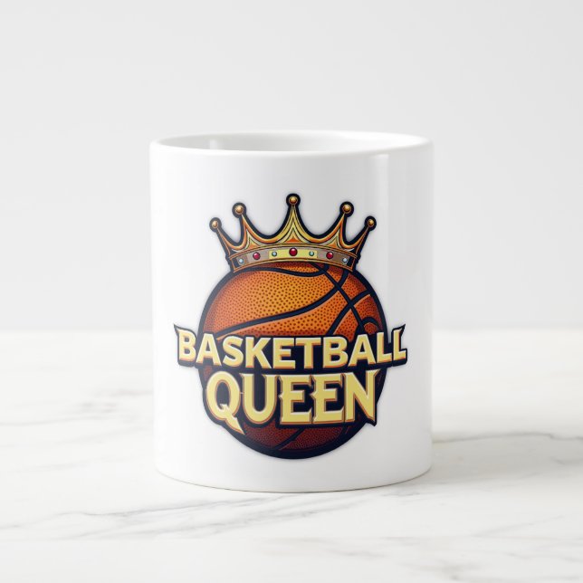 Basketball Queen Giant Coffee Mug (Front)