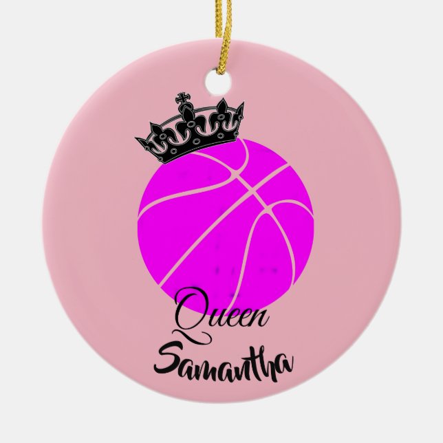 Basketball queen personalized ornament (Front)