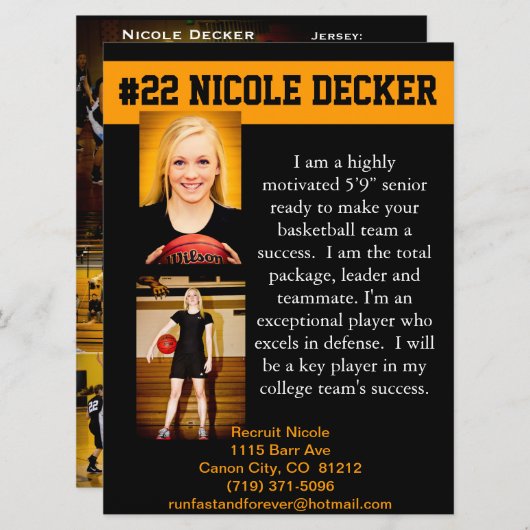 Basketball recruit mailer (Front/Back)