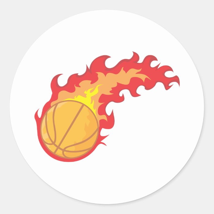 Basketball Red Fire Shirt Sticker