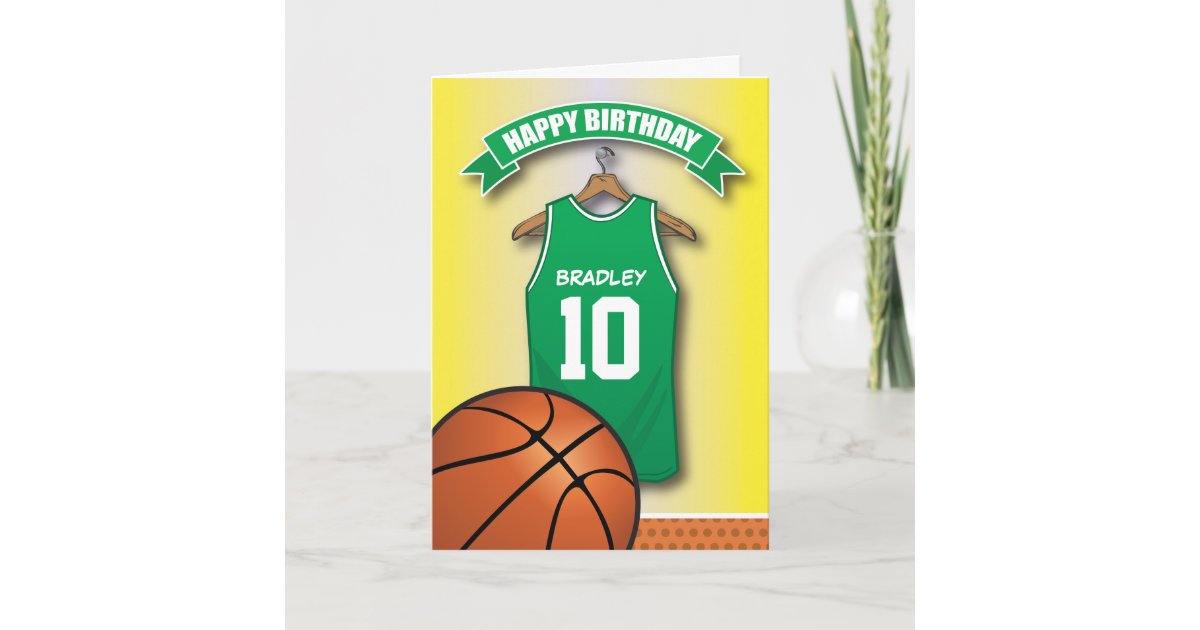 Basketball Red Jersey Sports Custom Birthday Card Zazzle Com