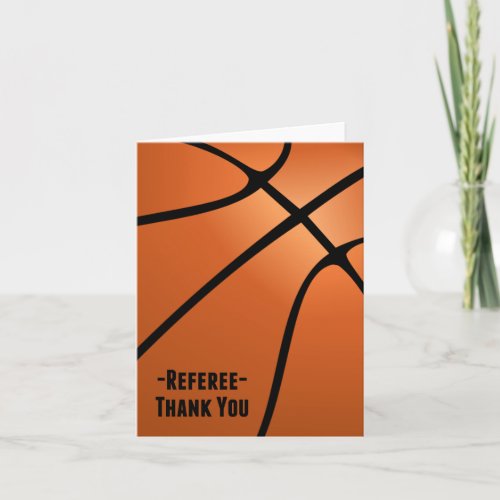 Basketball Referee Thank You_Blank Inside Thank You Card