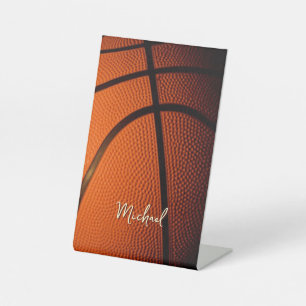 Basketball Replace Own Name Customizable Pedestal Sign