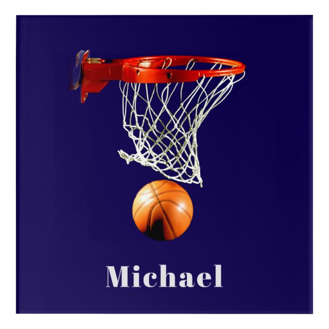 Basketball Replace with Your Name Acrylic Print (Front)