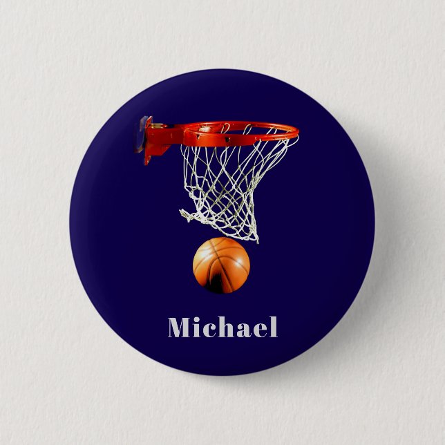 Basketball Replace with Your Name Button (Front)