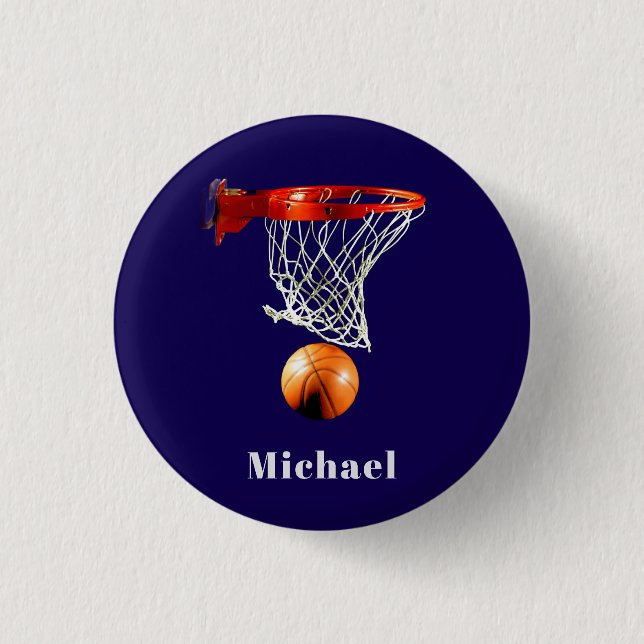 Basketball Replace with Your Name Button (Front)
