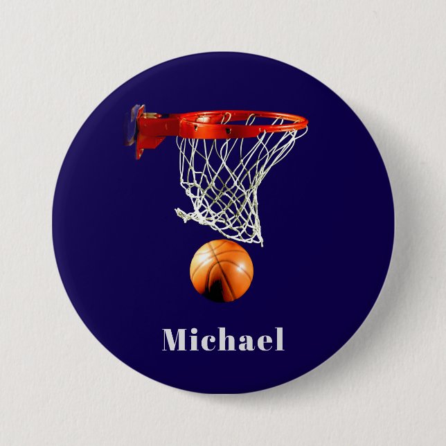Basketball Replace with Your Name Button (Front)