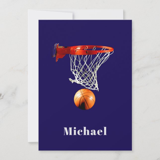 Basketball Replace with Your Name Holiday Card (Front)