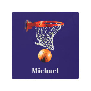Basketball Replace with Your Name Metal Print