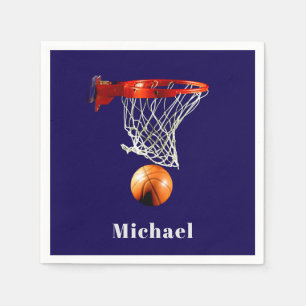 Basketball Replace with Your Name Napkins