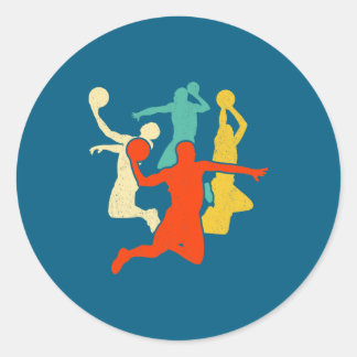 Basketball Retro Vintage Classic Round Sticker