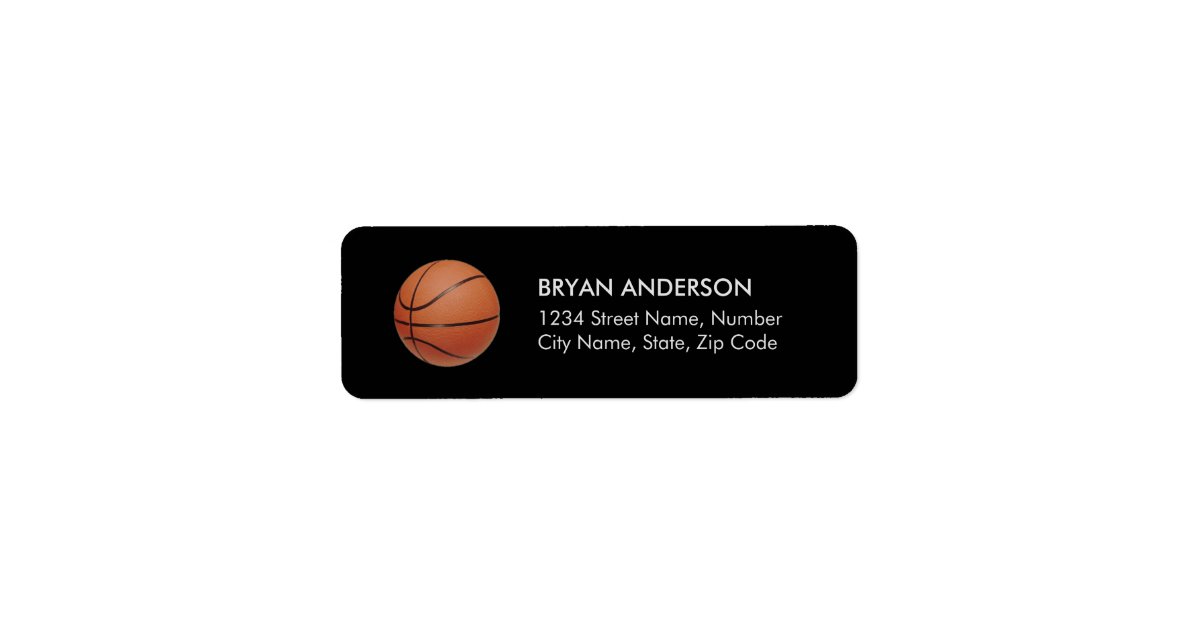 Basketball Return Address Label | Zazzle