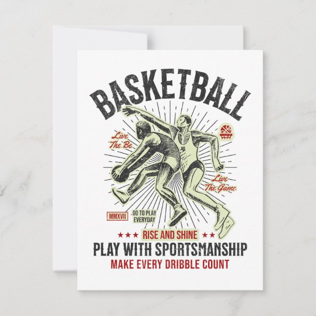 Basketball - Rise & Shine Play With Sportsmanship Holiday Card (Front)