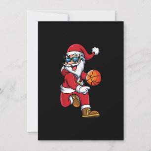 Basketball Santa Christmas Dunk Cool Sport X-Mas P Invitation